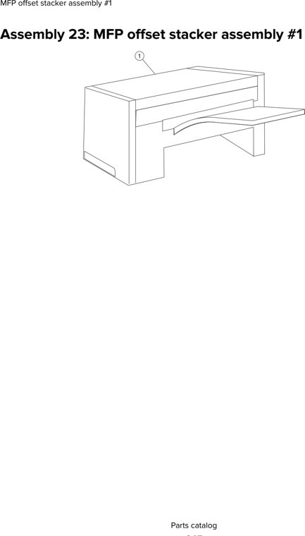 Assembly 23: MFP offset stacker assembly #1 parts diagram - Lexmark X651 X652 X654 XS654 X656 X658 (and XS versions) Parts