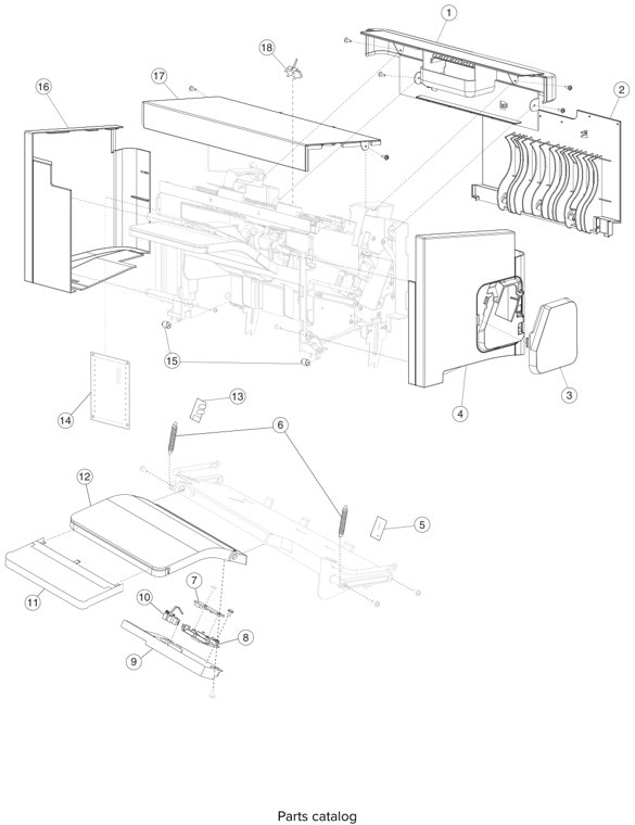 Assembly 24: MFP Offset stacker #2 parts diagram - Lexmark X651 X652 X654 XS654 X656 X658 (and XS versions) Parts