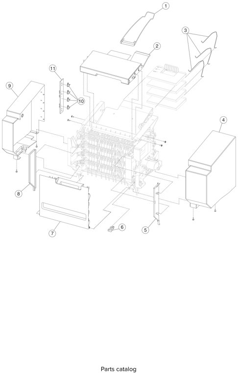 Assembly 27: MFP 4-bin mailbox assembly #2 parts diagram - Lexmark X651 X652 X654 XS654 X656 X658 (and XS versions) Parts