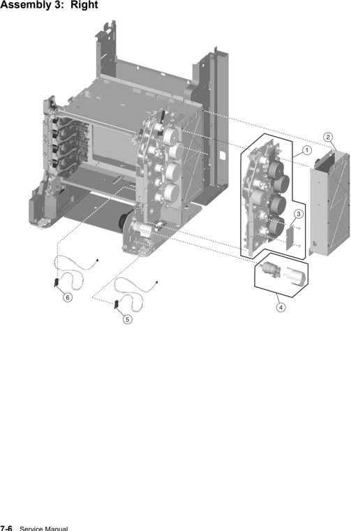 Assembly 3: Right parts diagram - Lexmark X734 X736 X738 Parts