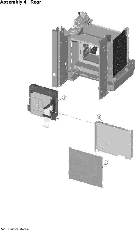 Assembly 4: Rear parts diagram - Lexmark X734 X736 X738 Parts