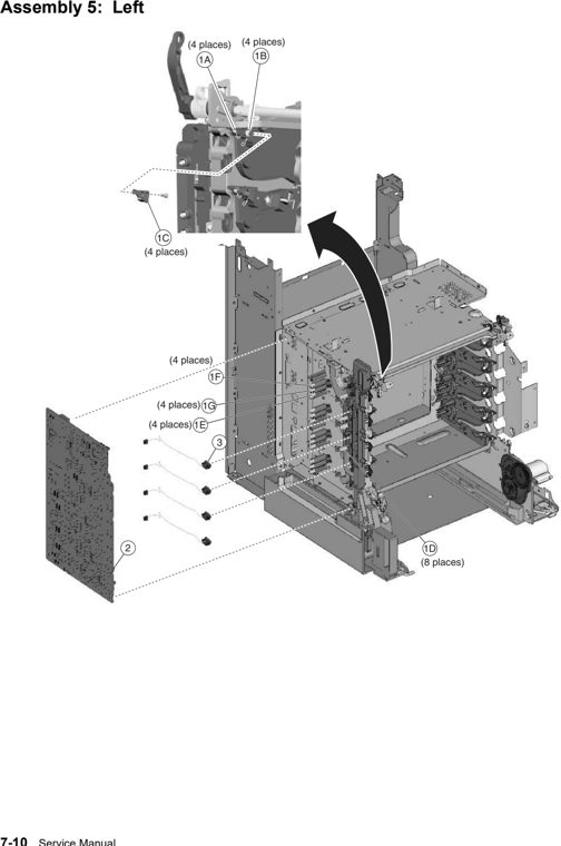 Assembly 5: Left parts diagram - Lexmark X734 X736 X738 Parts