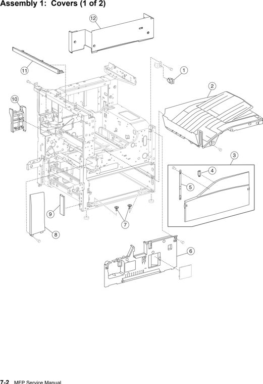 Assembly 1: Covers (1 of 2) parts diagram - Lexmark X850e X852e X854e Parts