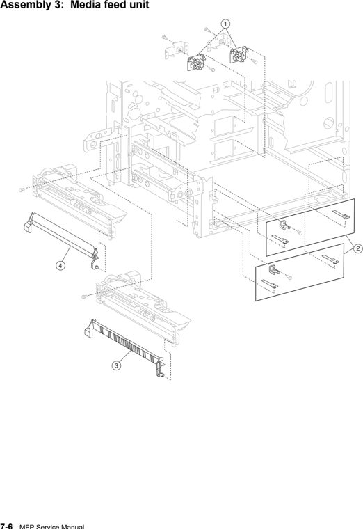 Assembly 3: Media feed unit parts diagram - Lexmark X850e X852e X854e Parts