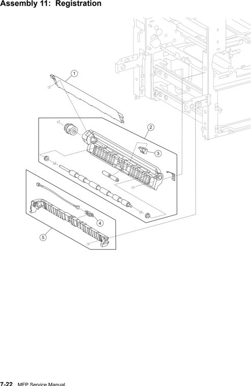 Assembly 11: Registration parts diagram - Lexmark X850e X852e X854e Parts