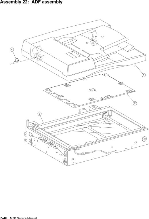 Assembly 22: ADF assembly parts diagram - Lexmark X850e X852e X854e Parts