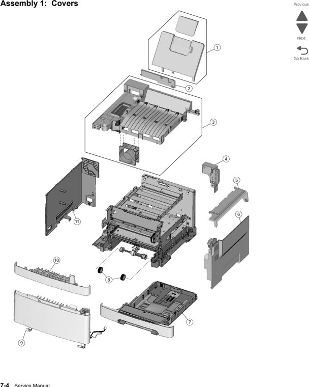 Assembly 1: Covers parts diagram - Lexmark X543 X544 X546 Parts