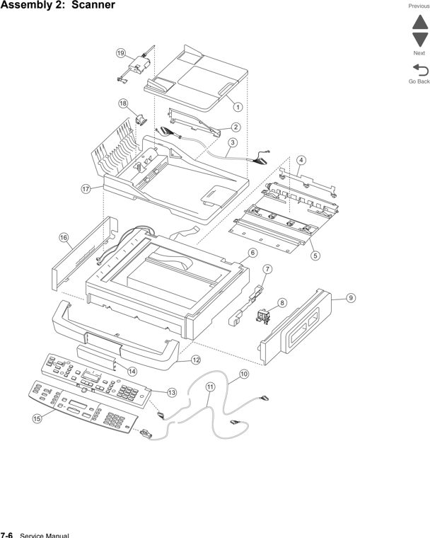 Assembly 2: Scanner parts diagram - Lexmark X543 X544 X546 Parts