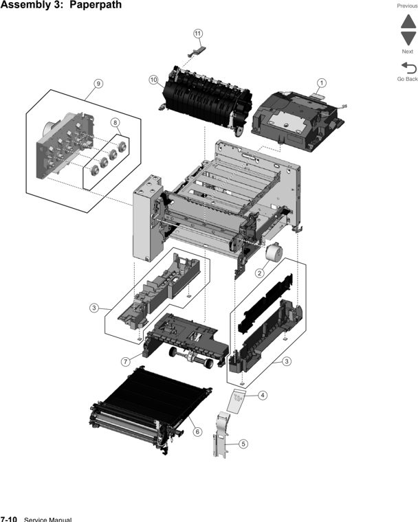 Assembly 3: Paperpath parts diagram - Lexmark X543 X544 X546 Parts