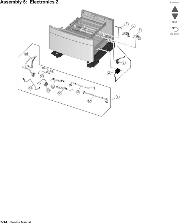 Assembly 5: Electronics 2 parts diagram - Lexmark X543 X544 X546 Parts