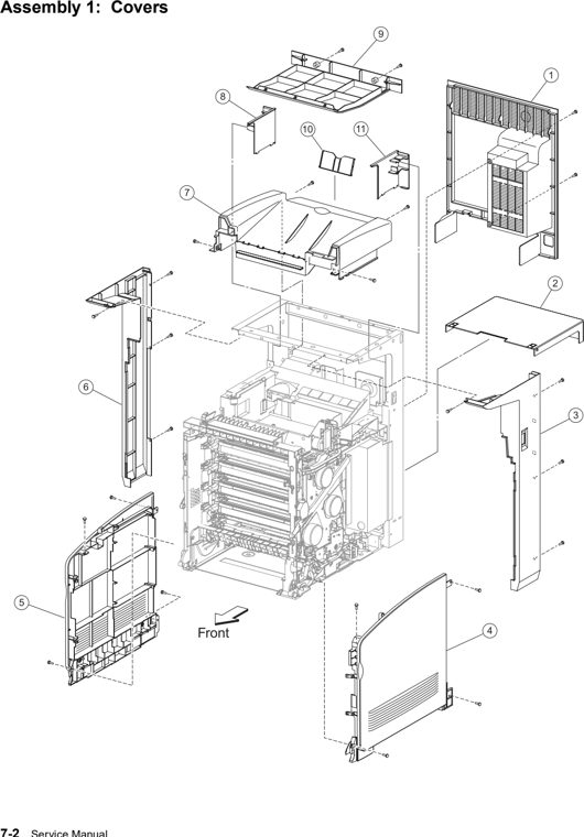Assembly 1: Covers parts diagram - Lexmark X560 Parts