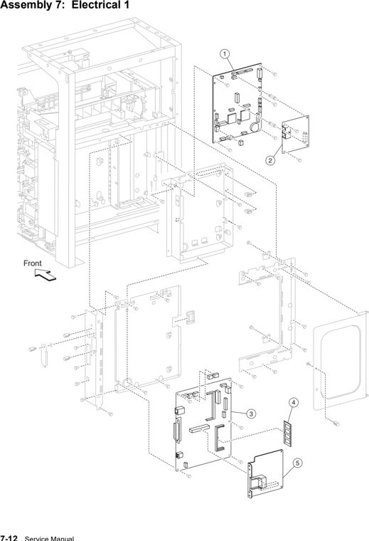 Assembly 7: Electrical 1 parts diagram - Lexmark X560 Parts