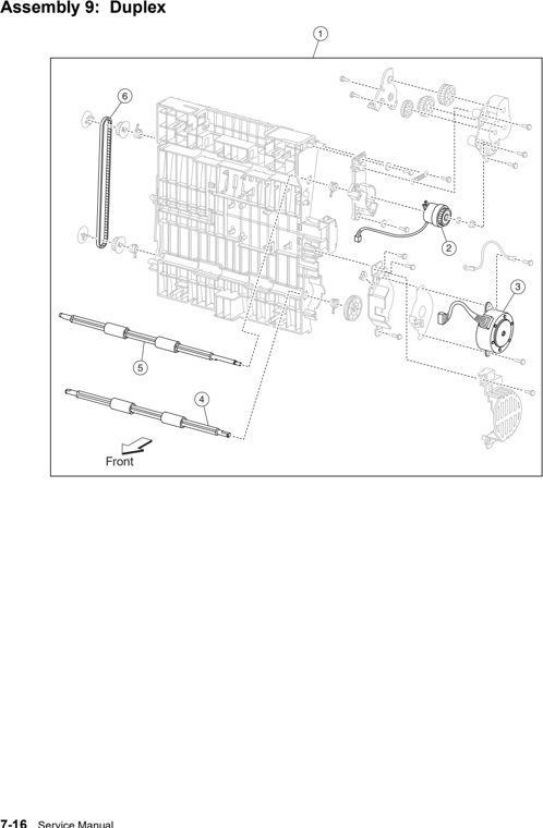 Assembly 9: Duplex unit parts diagram - Lexmark X560 Parts