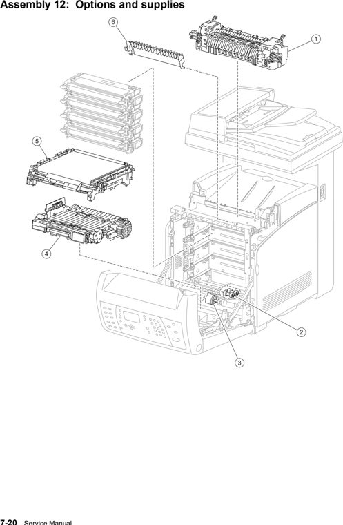 Assembly 12: Options and supplies parts diagram - Lexmark X560 Parts