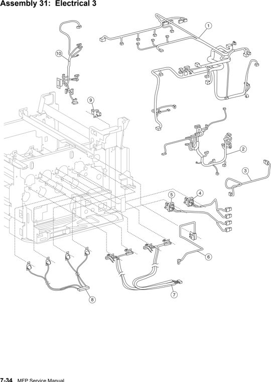 Assembly 31: Electrical 3 parts diagram - Lexmark X940e & X945e Parts