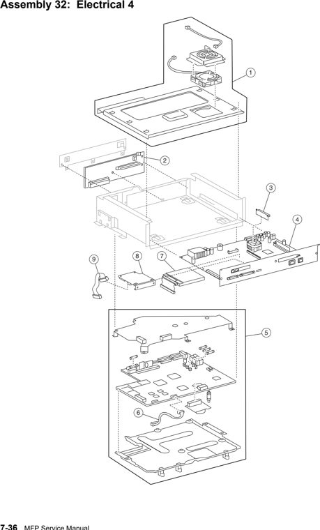 Assembly 32: Electrical 4 parts diagram - Lexmark X940e & X945e Parts