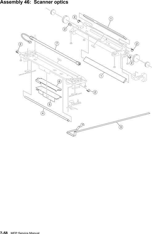 Assembly 46: Scanner optics parts diagram - Lexmark X940e & X945e Parts