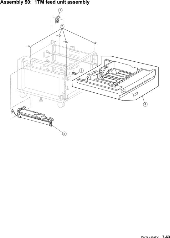 Assembly 50: 1TM feed unit assembly parts diagram - Lexmark X940e & X945e Parts