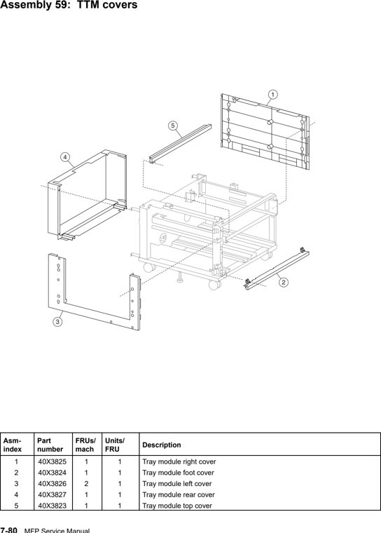 Assembly 59: TTM covers parts diagram - Lexmark X940e & X945e Parts
