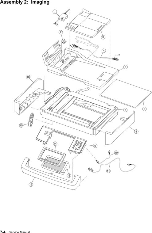 Assembly 2: Imaging parts diagram - Lexmark X463 X464 X466 Parts