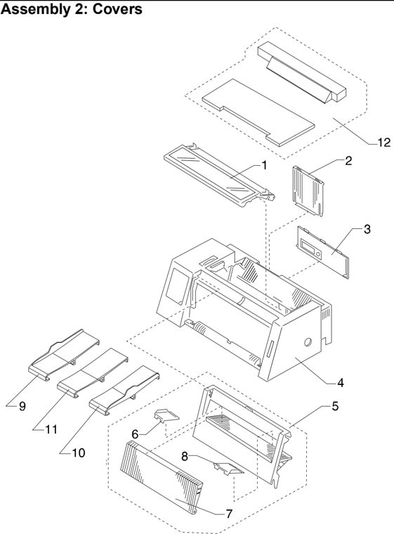 Assembly 2: Covers parts diagram - Lexmark 2380 2381 2390 2391 Parts
