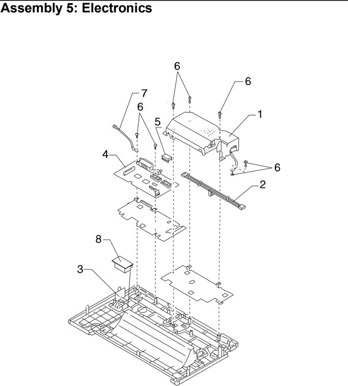 Assembly 5: Electronics parts diagram - Lexmark 2380 2381 2390 2391 Parts
