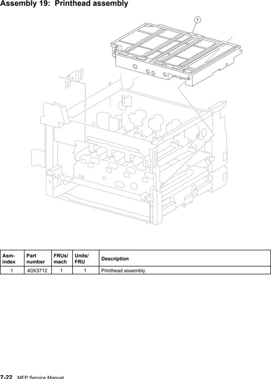 Assembly 19: Printhead assembly parts diagram - Lexmark C935 Parts