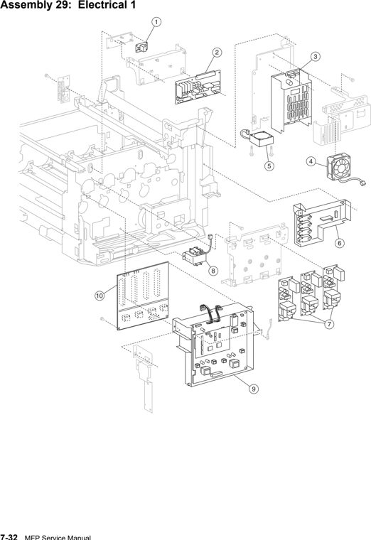 Assembly 29: Electrical 1 parts diagram - Lexmark C935 Parts