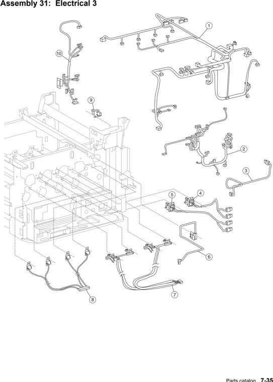 Assembly 31: Electrical 3 parts diagram - Lexmark C935 Parts