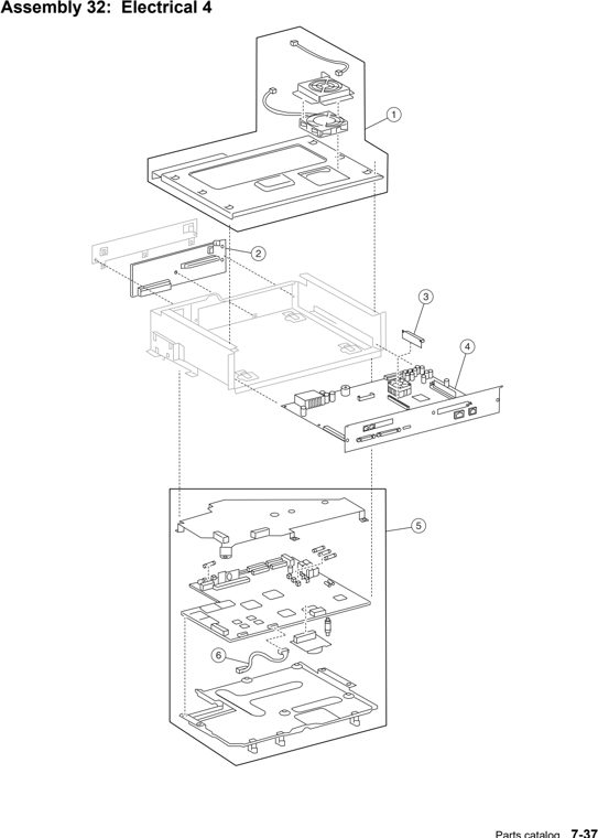 Assembly 32: Electrical 4 parts diagram - Lexmark C935 Parts