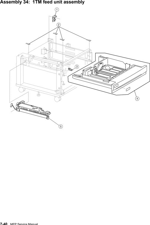 Assembly 34: 1TM feed unit assembly parts diagram - Lexmark C935 Parts