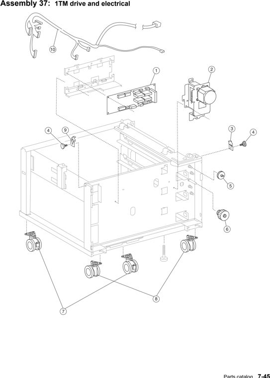 Assembly 37: 1TM drive and electrical parts diagram - Lexmark C935 Parts