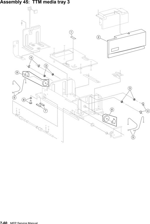 Assembly 45: TTM tray 3 parts diagram - Lexmark C935 Parts