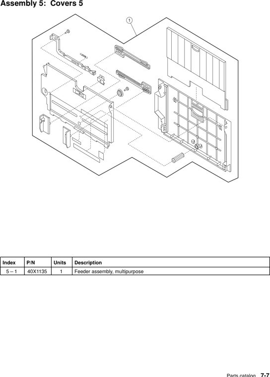 Assembly 5: Covers 5 parts diagram - Lexmark C920 Parts