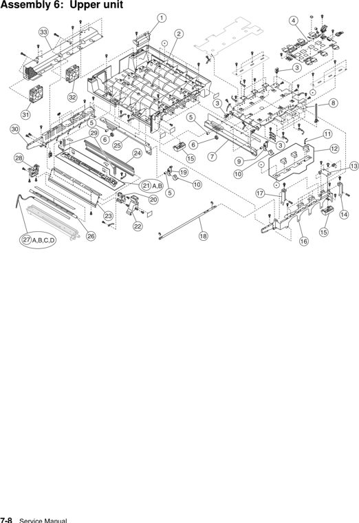 Assembly 6: Upper unit parts diagram - Lexmark C920 Parts
