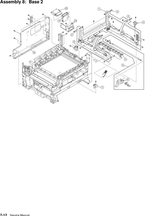 Assembly 8: Base 2 parts diagram - Lexmark C920 Parts