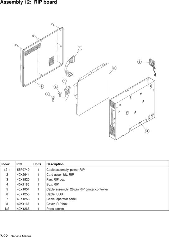 Assembly 12: RIP board parts diagram - Lexmark C920 Parts