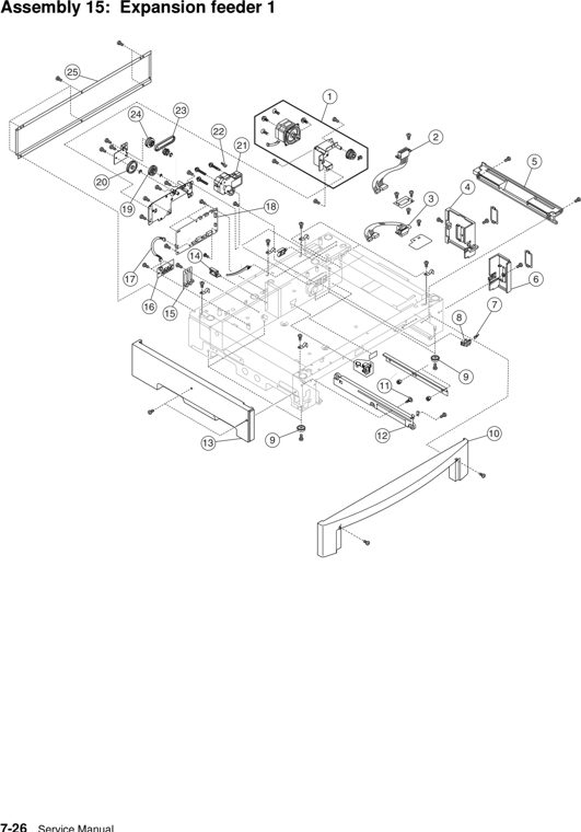 Assembly 15: Expansion feeder 1 parts diagram - Lexmark C920 Parts