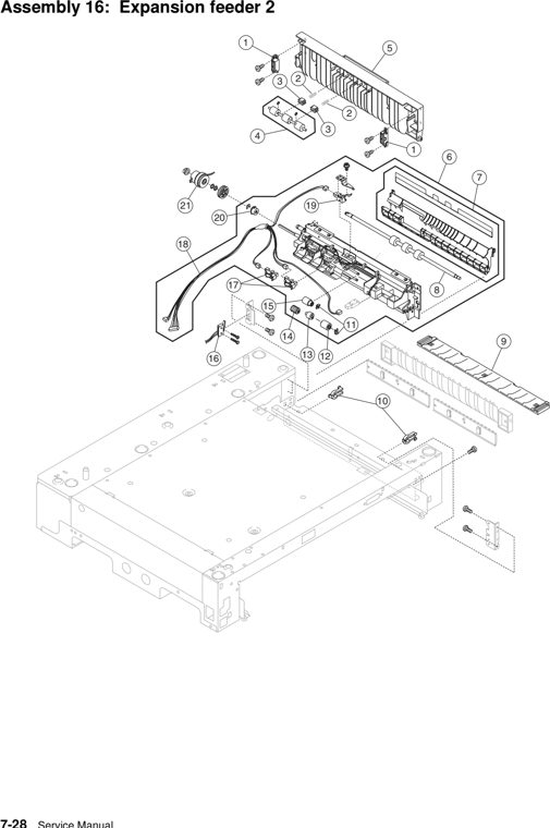 Assembly 16: Expansion feeder 2 parts diagram - Lexmark C920 Parts