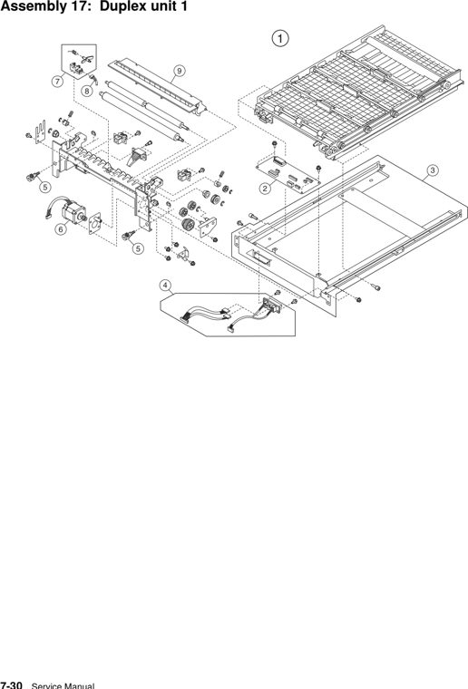 Assembly 17: Duplex Unit 1 parts diagram - Lexmark C920 Parts