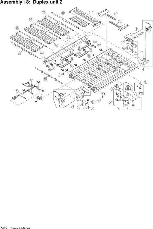 Assembly 18: Duplex unit 2 parts diagram - Lexmark C920 Parts