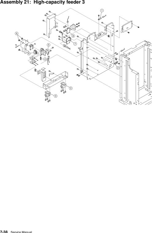 Assembly 21: High-capacity feeder 3 parts diagram - Lexmark C920 Parts