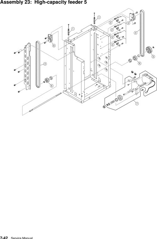 Assembly 23: High-capacity feeder 5 parts diagram - Lexmark C920 Parts
