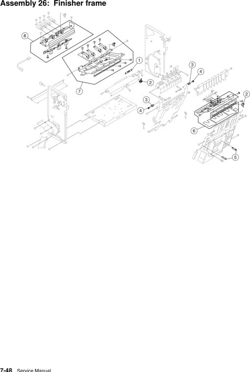 Assembly 26: Finisher frame parts diagram - Lexmark C920 Parts