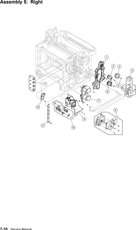 Assembly 5: Right parts diagram - Lexmark X500 & X502 Parts