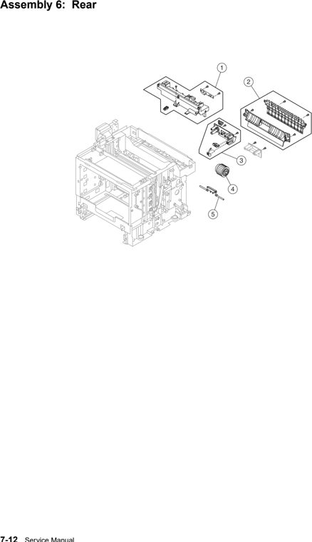 Assembly 6: Rear parts diagram - Lexmark X500 & X502 Parts