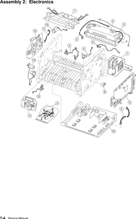 Assembly 2: Electronics parts diagram - Lexmark E350 E352 Parts