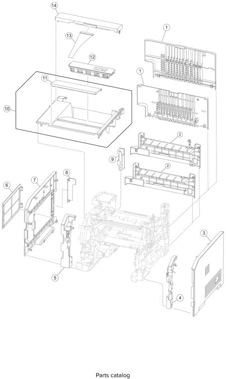 Assembly 1: Covers parts diagram - Lexmark T650 T652 T654 T656 Parts