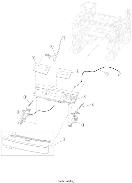 Assembly 2: T650, T652, and T654 operator panel parts diagram - Lexmark T650 T652 T654 T656 Parts