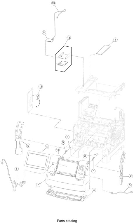 Assembly 3: T656 Operator panel, MPF and smart card parts diagram - Lexmark T650 T652 T654 T656 Parts